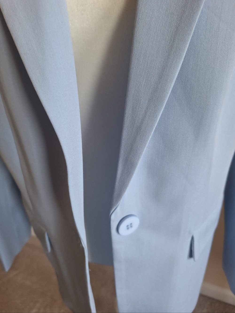 New With Tag Light Blue Women's Single-Button Blazer Jacket Size L - Picture 3 of 8